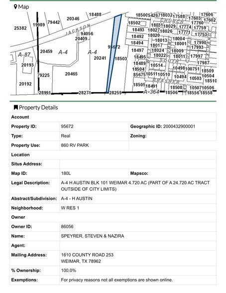 More Photos Of 1610 County Road 253, Weimar Trailer Camper Park For Sale
