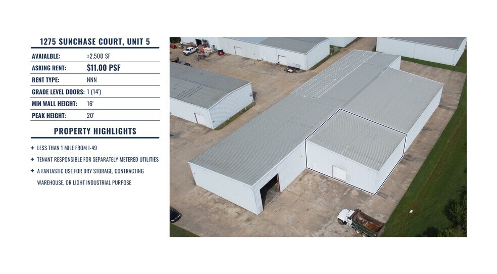 More Photos Of 1275 W Sunchase Ct, Fayetteville Warehouse For Lease