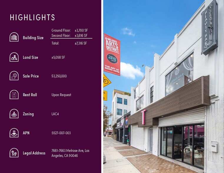 More Photos Of 7661-7663 Melrose Ave, Los Angeles Storefront Retail Office For Sale