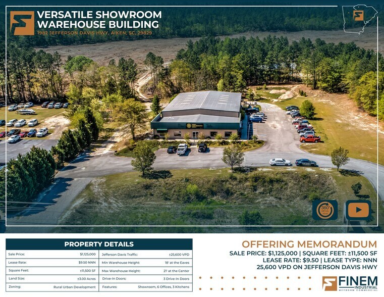 Primary Photo Of 1982 Jefferson Davis Hwy, Graniteville Showroom For Sale