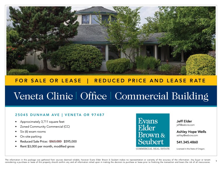 More Photos Of 25045 Dunham Ave, Veneta Medical For Lease