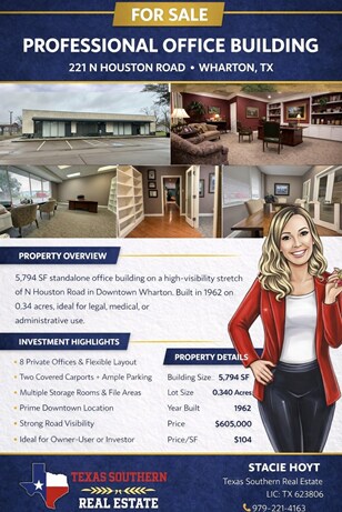 More Photos Of 221 N Houston St, Wharton Office For Sale