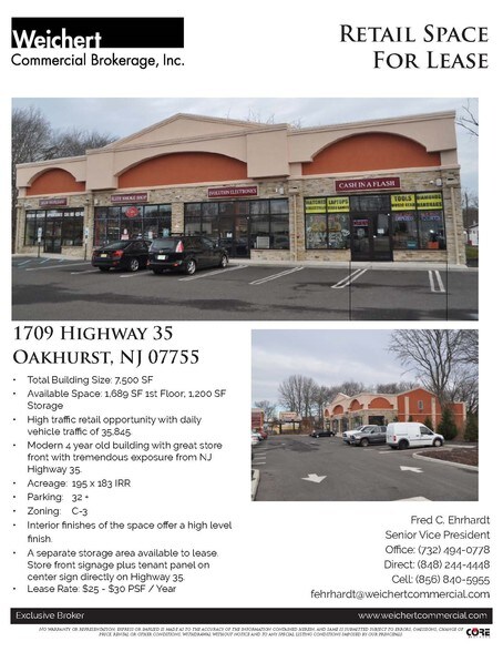 More Photos Of 1709 State Route 35, Oakhurst Freestanding For Lease