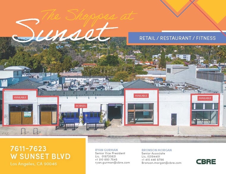 Primary Photo Of 7611-7623 W Sunset Blvd, Los Angeles Restaurant For Lease