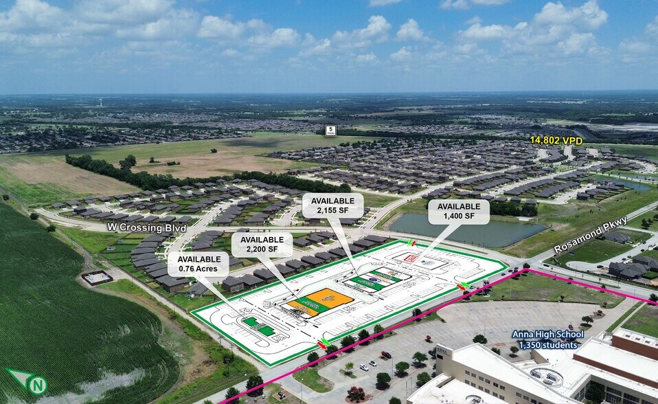 More Photos Of NWC of West Crossing & Rosamond Pkwy blvd, Anna Storefront For Lease