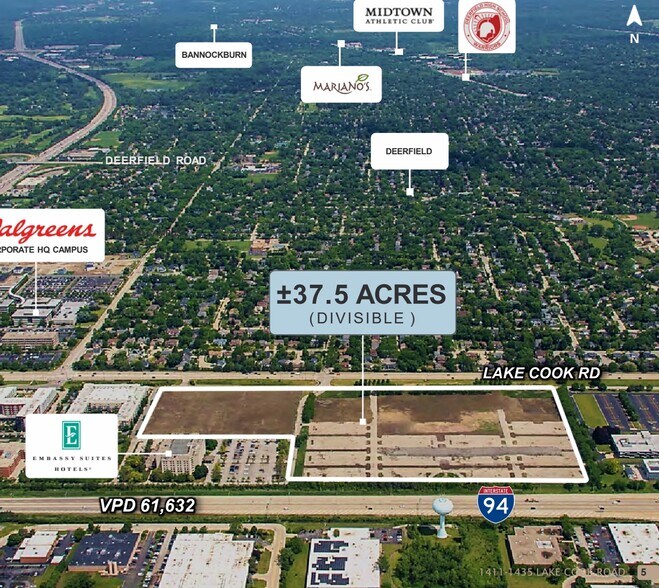 More Photos Of 1411-1435 Lake Cook Rd, Deerfield Land For Lease