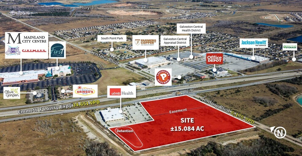 More Photos Of SWC of Emmett F Lowry & Century Blvd, Texas City Land For Lease