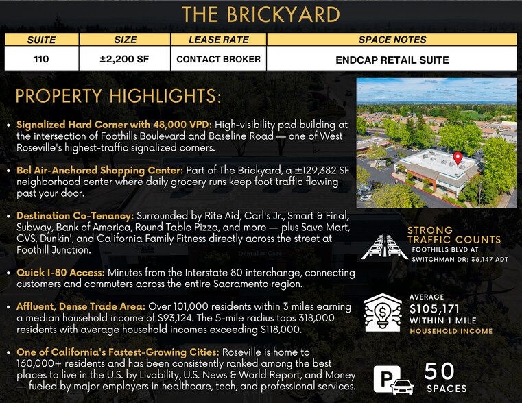 More Photos Of 4000 Foothills Blvd, Roseville Freestanding For Lease