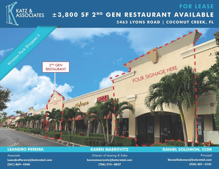 More Photos Of 5463 Lyons Rd, Coconut Creek Storefront For Lease