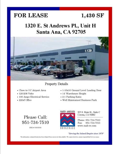 More Photos Of 1320 E Saint Andrew Pl, Santa Ana Manufacturing For Lease