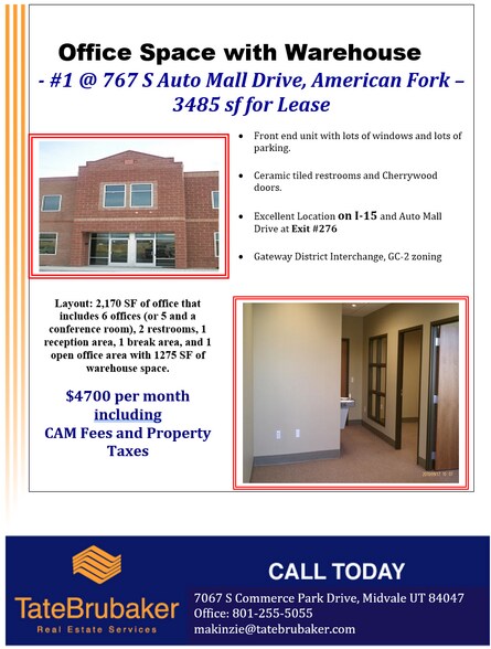 More Photos Of 767 S Auto Mall Dr, American Fork Warehouse For Lease