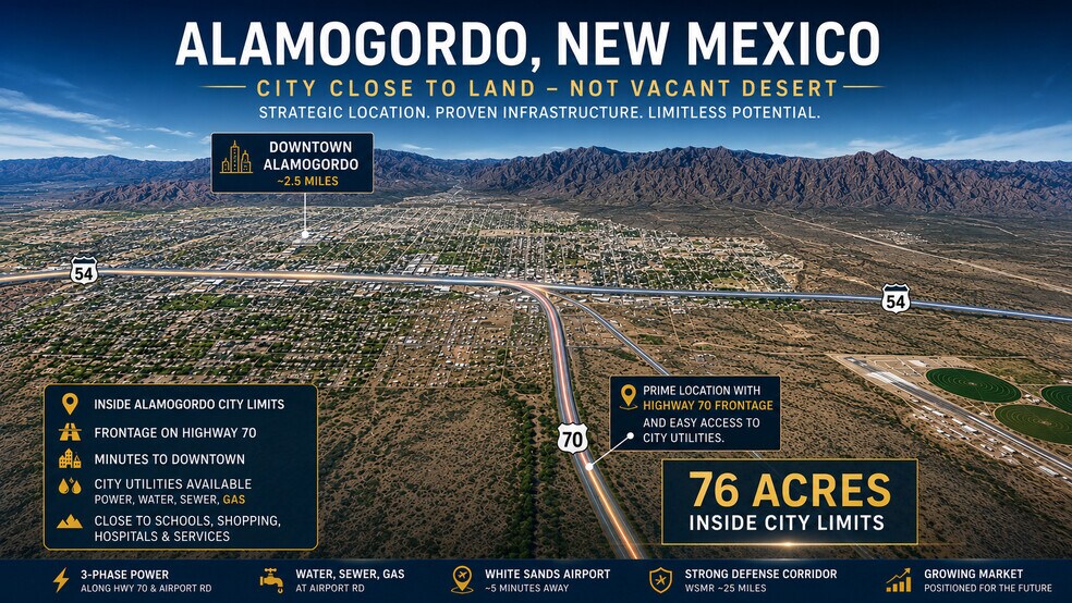 More Photos Of Hwy 70 Frontage w/dual access on Airport Rd, Alamogordo Land For Sale