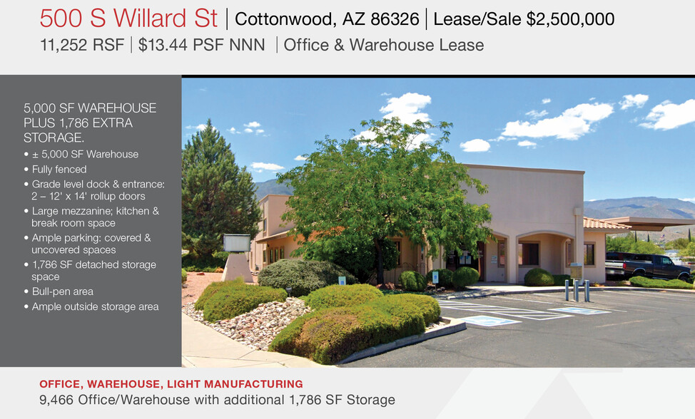 Primary Photo Of 500 S Willard St, Cottonwood Distribution For Lease