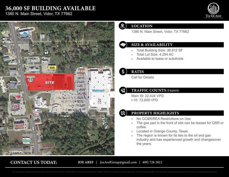 More Photos Of 1380 N Main St, Vidor General Retail For Lease