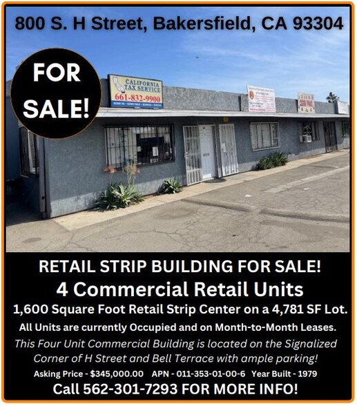 Primary Photo Of 800 S H St, Bakersfield Freestanding For Sale