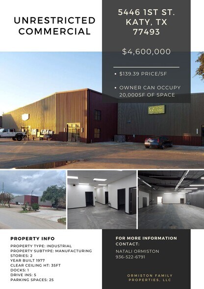 Primary Photo Of 5446 1st St, Katy Manufacturing For Lease