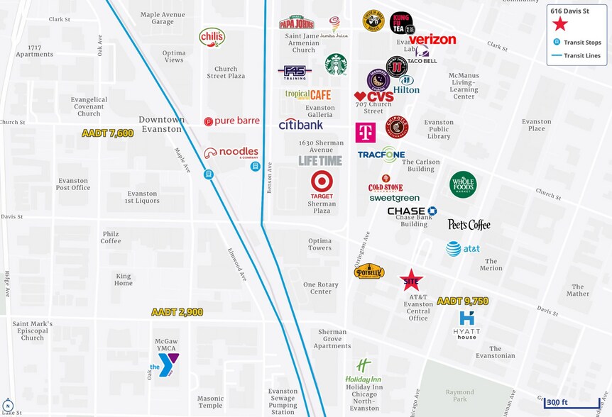 More Photos Of 616 Davis St, Evanston Storefront For Lease