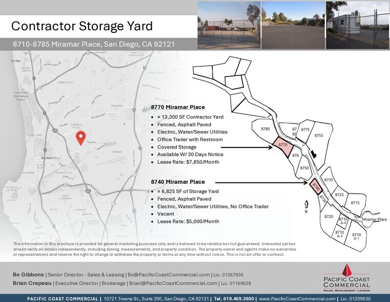 More Photos Of 8760 Miramar Pl, San Diego Contractor Storage Yard For Lease