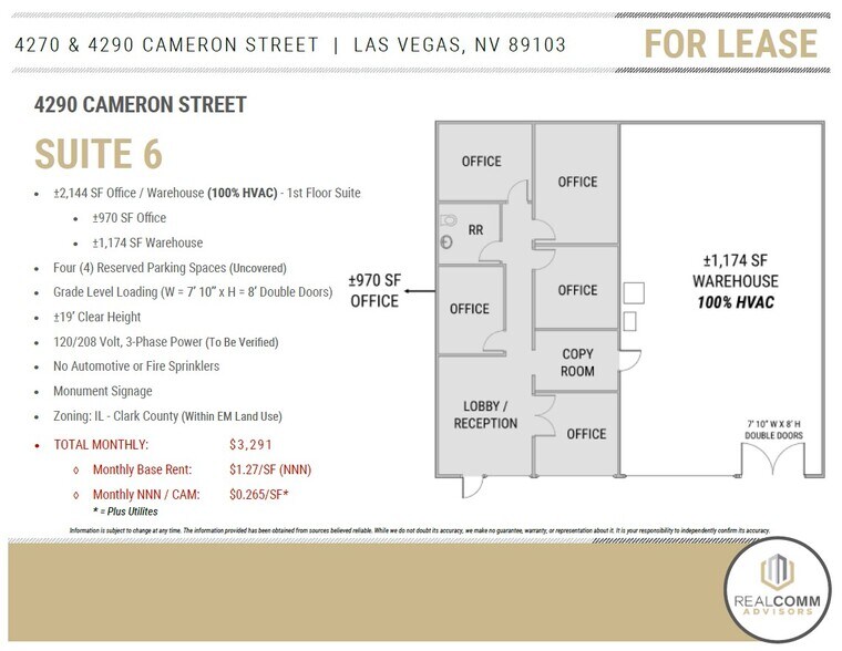 More Photos Of 4290 Cameron St, Las Vegas Unknown For Lease