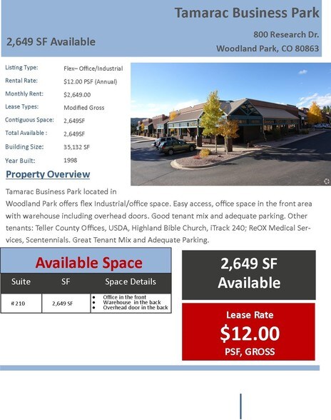 More Photos Of 800 Research Dr, Woodland Park Light Distribution For Sale