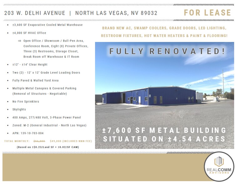 More Photos Of 203 W Delhi, North Las Vegas Warehouse For Lease