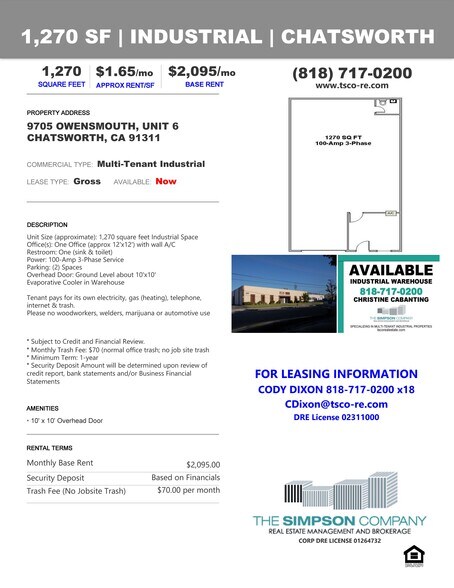 More Photos Of 9701 Owensmouth Ave, Chatsworth Warehouse For Lease