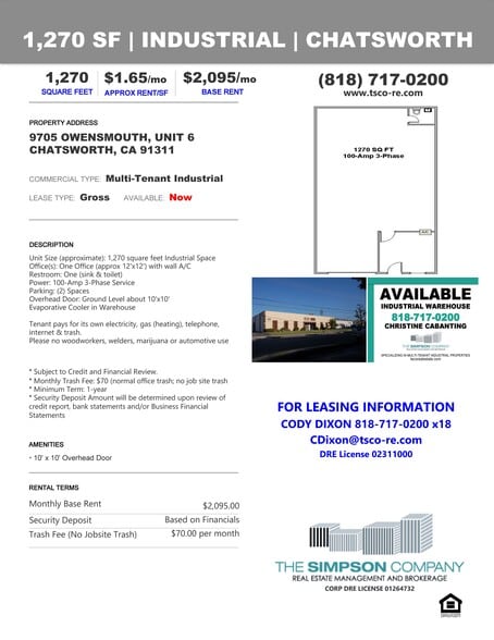 More Photos Of 9705 Owensmouth Ave, Chatsworth Warehouse For Lease