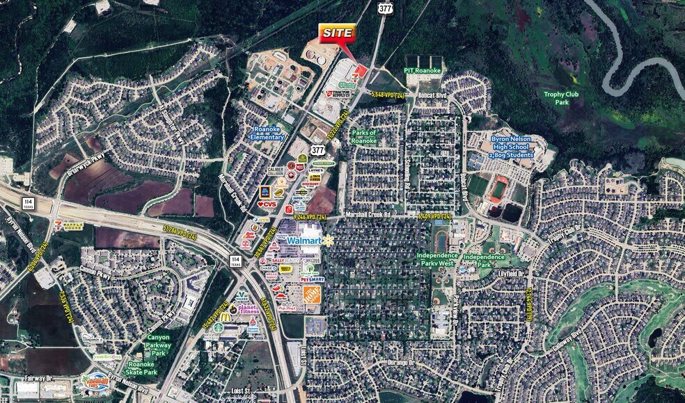 More Photos Of NWC US Highway 377 and Bobcat Blvd, Roanoke Storefront For Lease