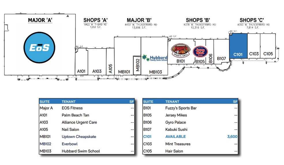 More Photos Of 8360-8440 W Thunderbird Rd, Peoria General Retail For Lease