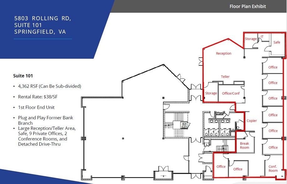 More Photos Of 5803 Rolling Rd, Springfield Office For Lease