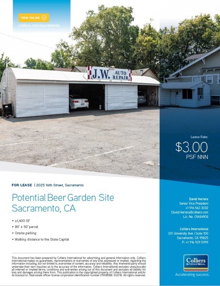 Primary Photo Of 2025 16th St, Sacramento Auto Repair For Lease