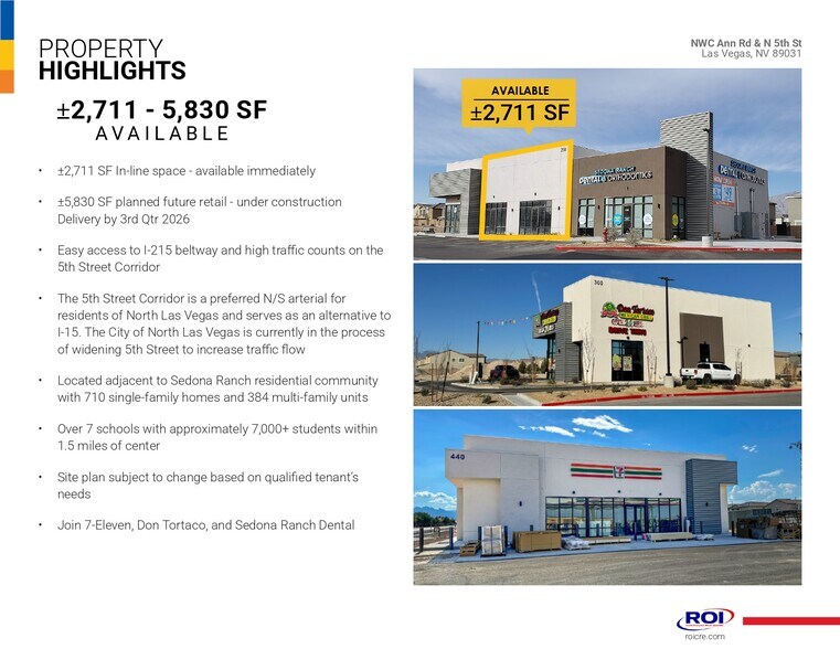 More Photos Of Ann Road & 5th Street, Las Vegas Unknown For Lease