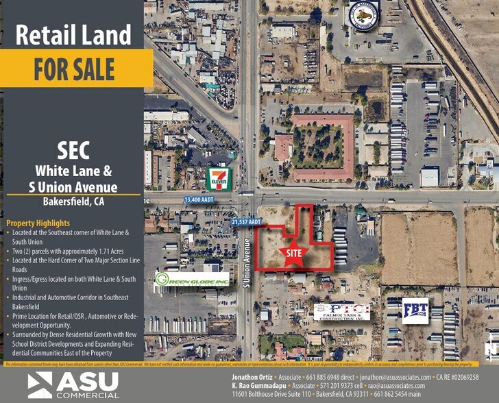 Primary Photo Of 2410 Union Avenue & 23 E White Lane, Bakersfield Land For Sale
