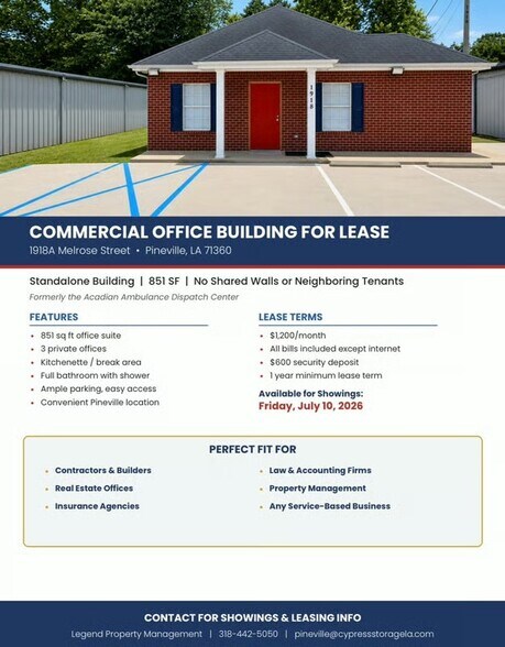 More Photos Of 1916 Melrose St, Pineville Self Storage For Lease