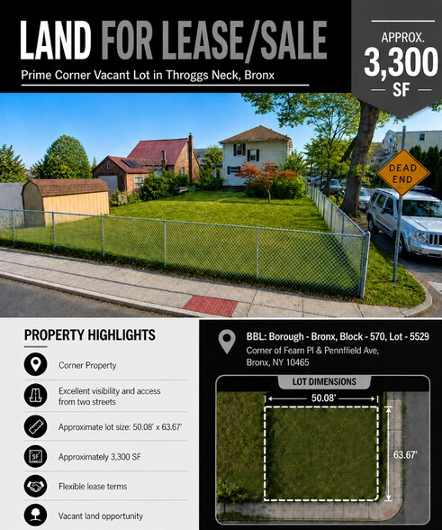 Primary Photo Of 3079 Fearn Pl, Bronx Land For Lease