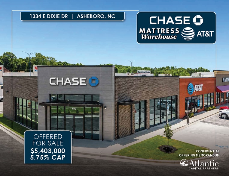 Primary Photo Of 1334 E Dixie Dr, Asheboro Bank For Sale