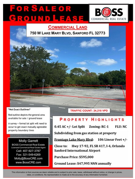 Primary Photo Of 750 W Lake Mary Blvd, Sanford Land For Sale