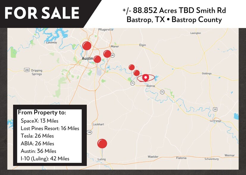More Photos Of TBD (+/-88 Acres) Smith Rd, Bastrop Land For Sale