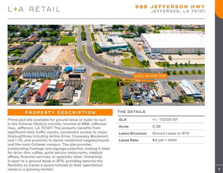 More Photos Of 988 Jefferson Hwy, Jefferson Land For Lease