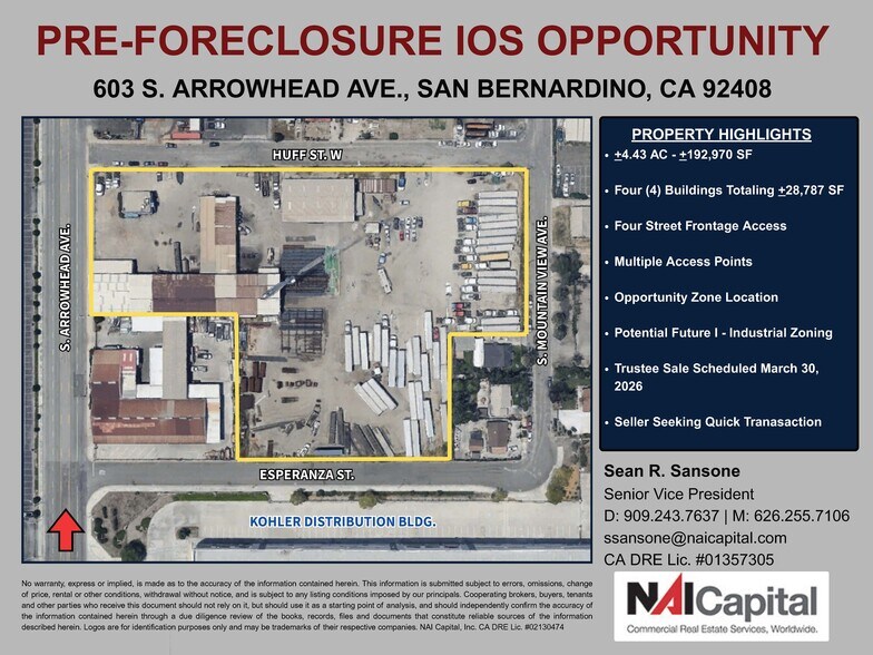 Primary Photo Of 603 S Arrowhead Ave, San Bernardino Warehouse For Sale