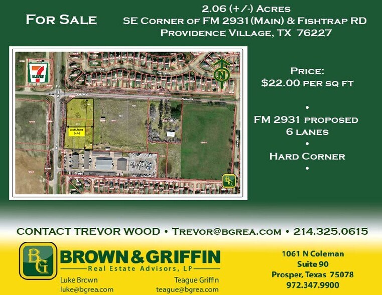More Photos Of 1481 Main Street, Providence Village Land For Sale