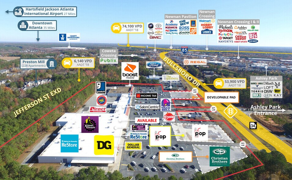 More Photos Of 216-230 Bullsboro Dr, Newnan Unknown For Lease