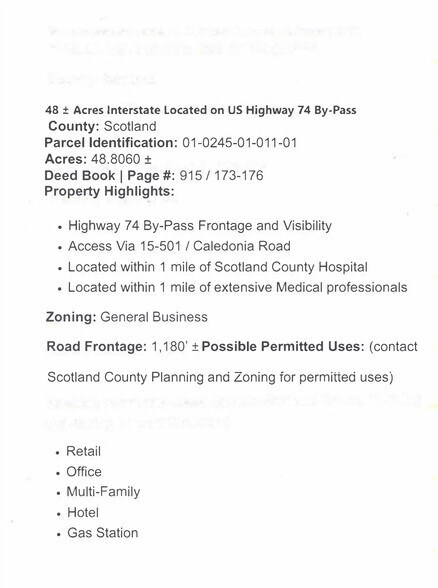 More Photos Of Highway 74 By-Pass Frontage & Visibilty @ 15-501 Caledonia Rd, Laurinburg Land For Lease
