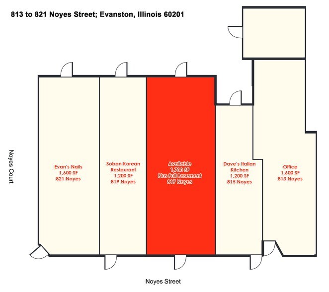 More Photos Of 813 Noyes St, Evanston Storefront Retail Office For Lease