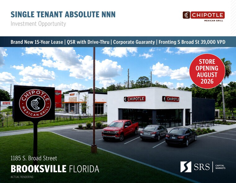 Primary Photo Of 1185 S Broad St, Brooksville Fast Food For Sale