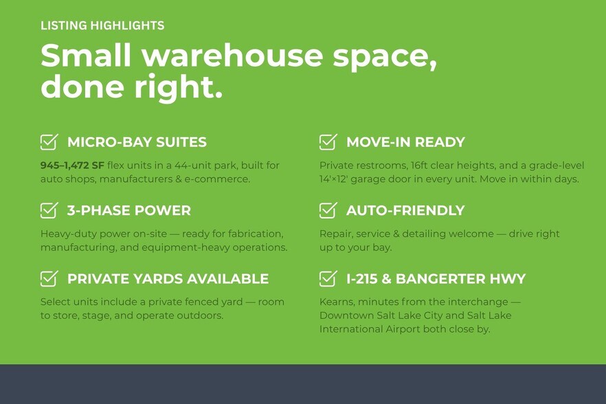 More Photos Of 5170-5176 W Liberator Dr, Kearns Warehouse For Lease