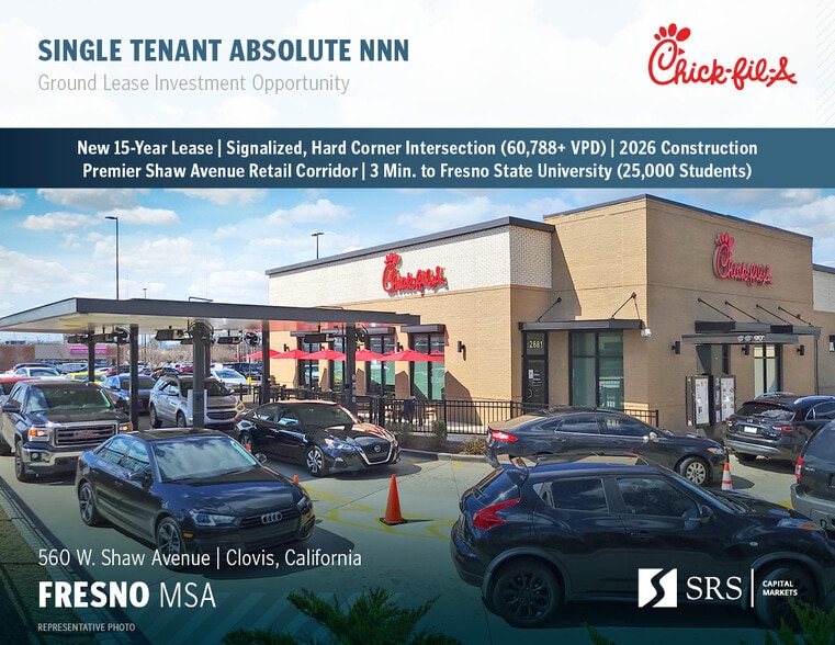 Primary Photo Of 560 W. Shaw Avenue, Clovis Fast Food For Sale