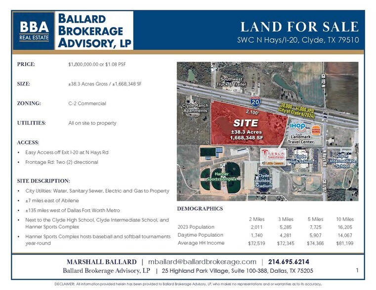 More Photos Of SWC N Hays, Clyde Land For Sale