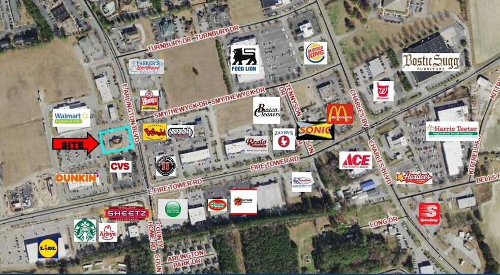 More Photos Of 2000 E Arlington Blvd, Greenville Freestanding For Sale