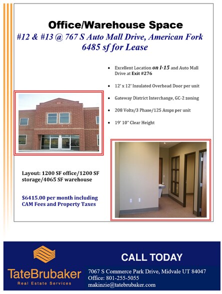 More Photos Of 767 S Auto Mall Dr, American Fork Warehouse For Lease